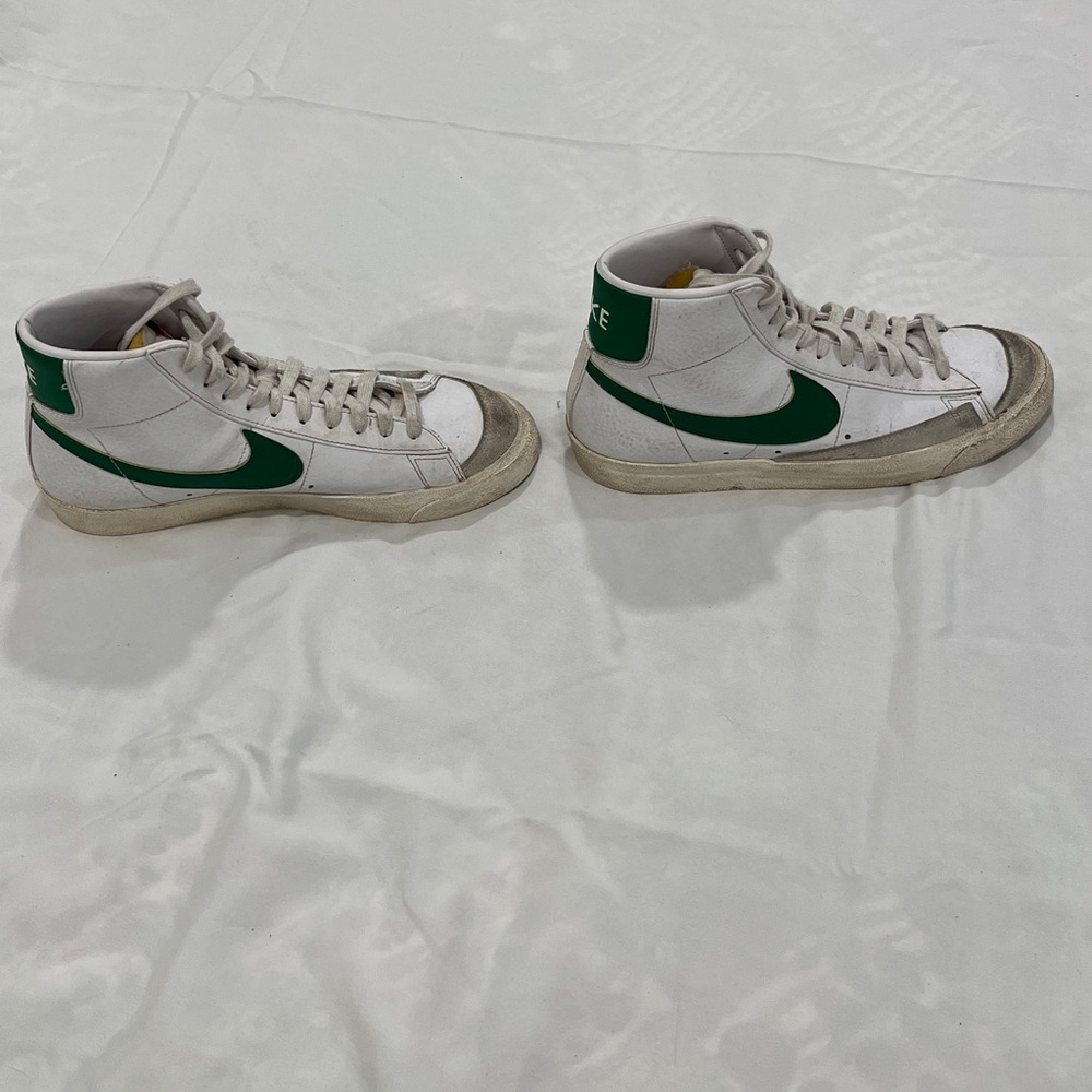 Nike White and Green Swoosh Sneakers